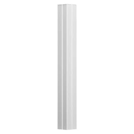 Ekena Millwork 3" x 8' Endura-Aluminum Column, Square Shaft (Load-Bearing 8,000 lbs), Non-Tapered, FLuted EA0308ENFSP
